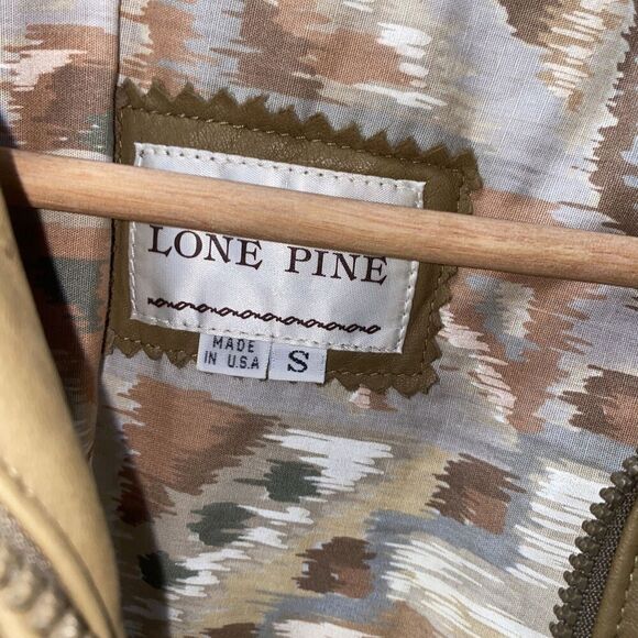 Lone Pine Womens Tan Leather Bomber Jacket Size Small - Picture 9 of 12